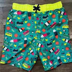 Colorful Surf Print Kids Shorts